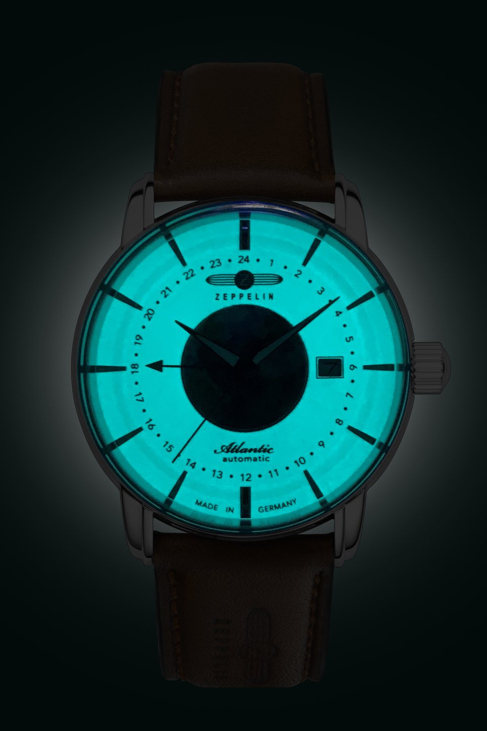 8468-5 Automatik Uhr mit GMT und Lederarmband