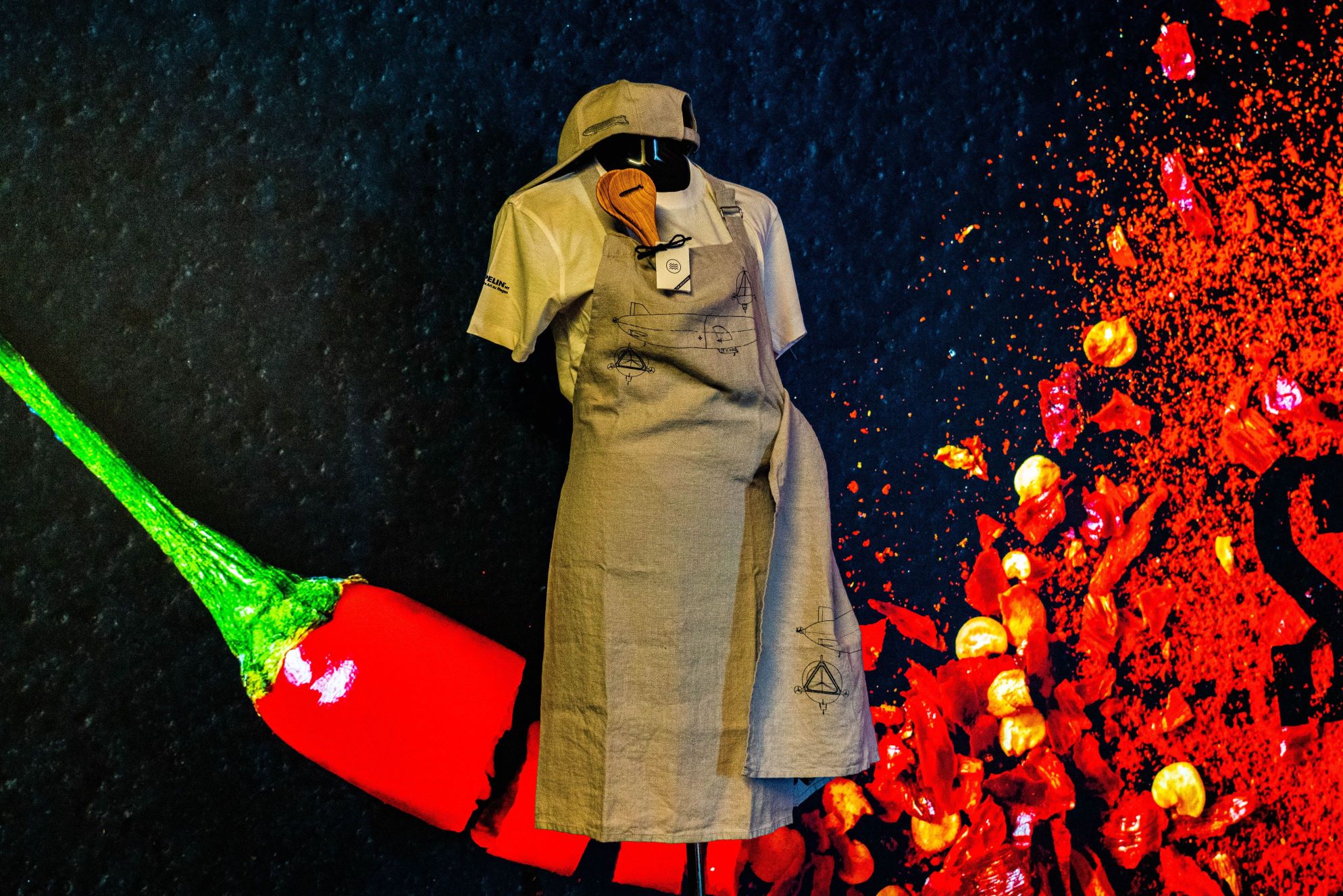 SET Zeppelin Geschirrtuch & Schürze Leinen