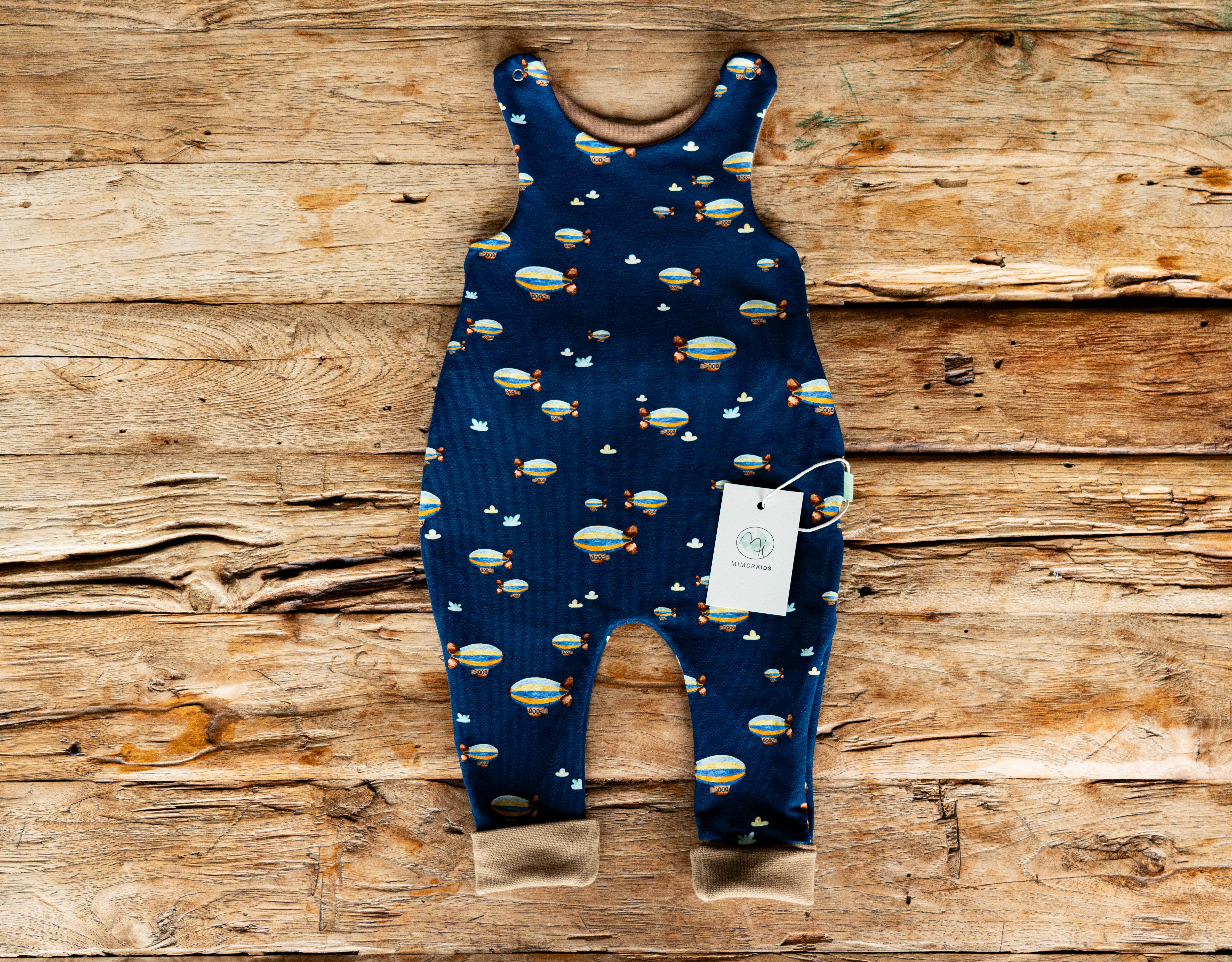 Zeppelin Strampler - HANDMADE - dunkelblau