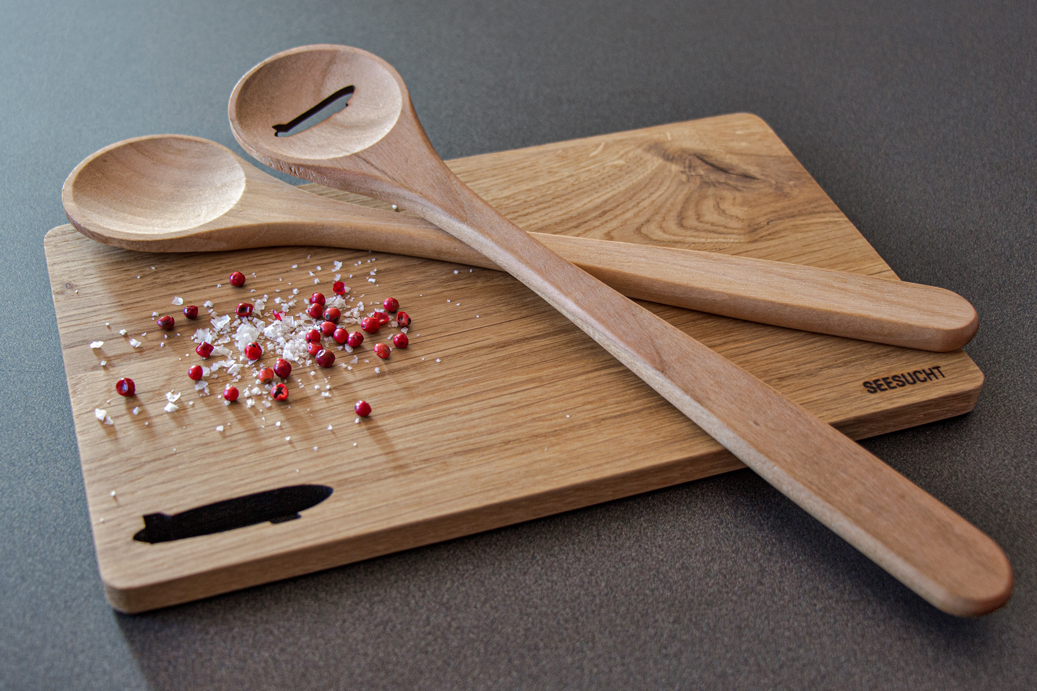 SET Zeppelin Vesperbrett & Salatbesteck von "SEESUCHT"