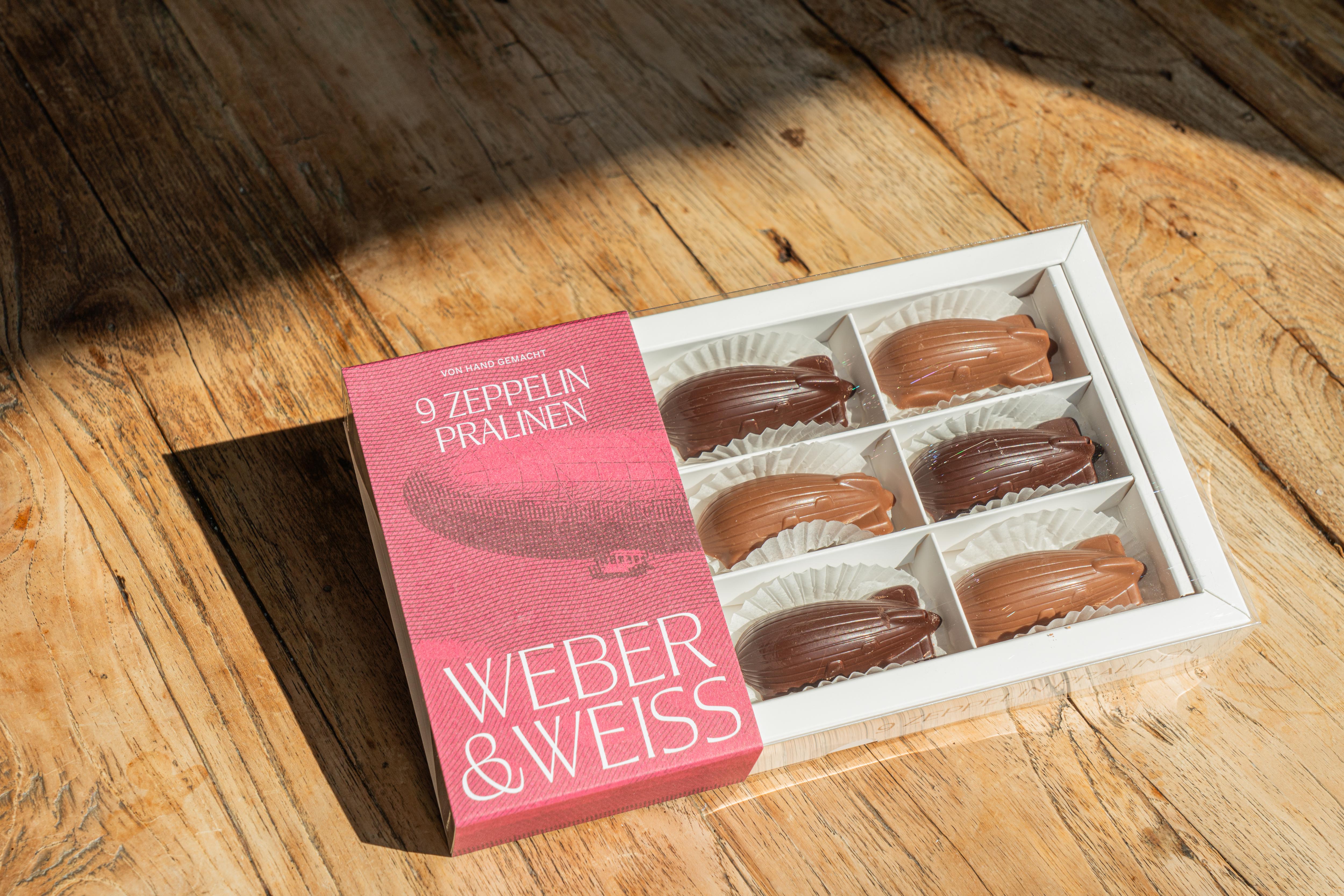 Zeppelin Pralinen Weber & Weiss 9 Stück